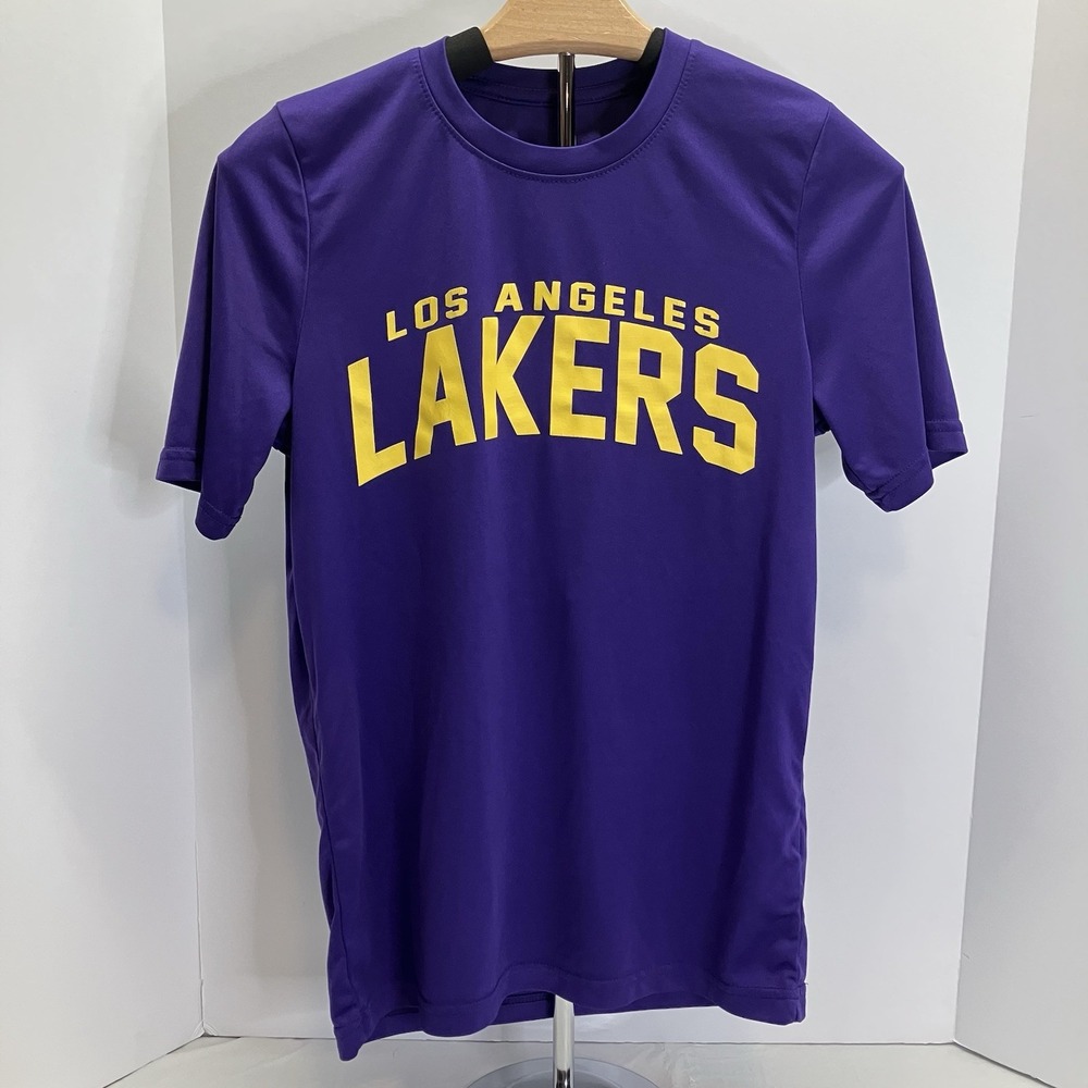 NBA Boys Purple Licensed Los Angeles Lakers Short Slv Tee T Shirt Size 14-16